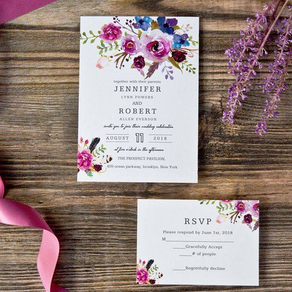 Floral wedding invites