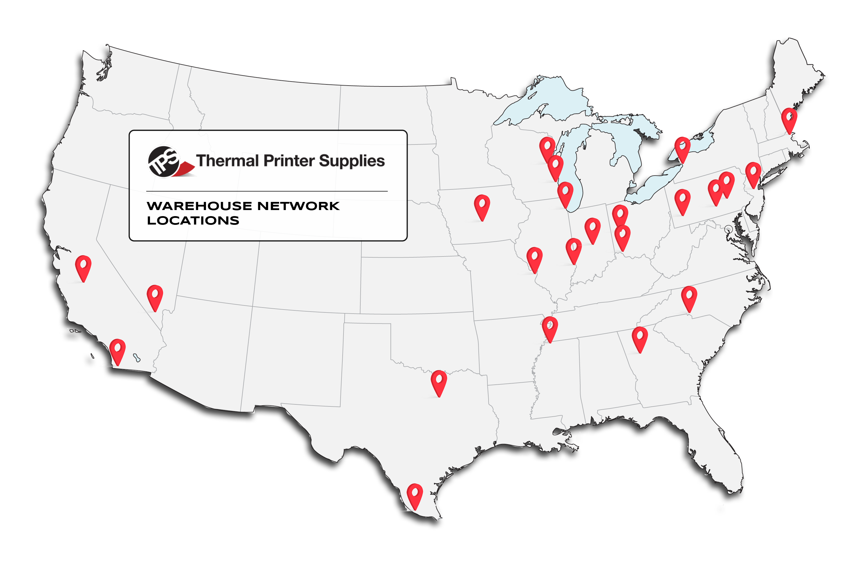 Warehouse Network Locations Map