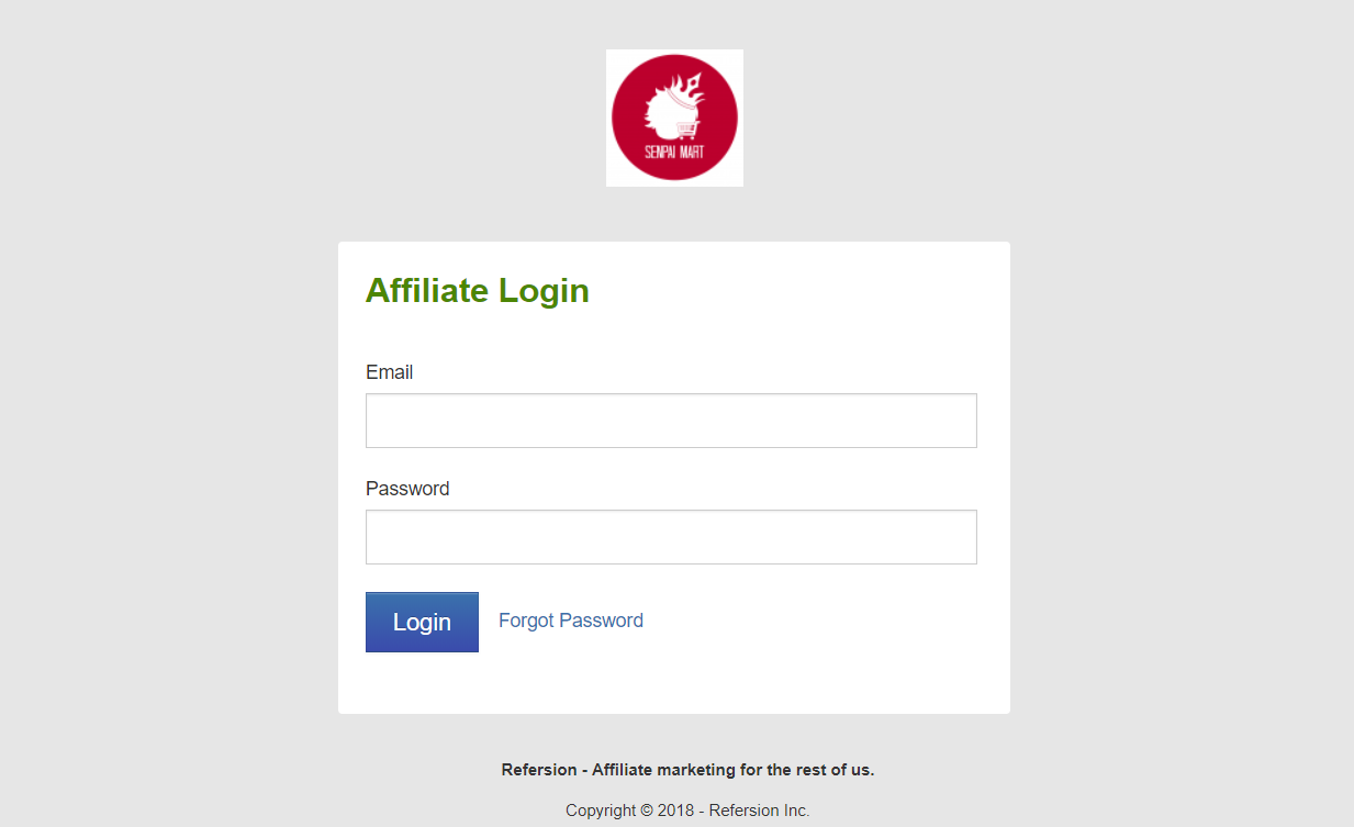 Affiliate login Senpai Mart