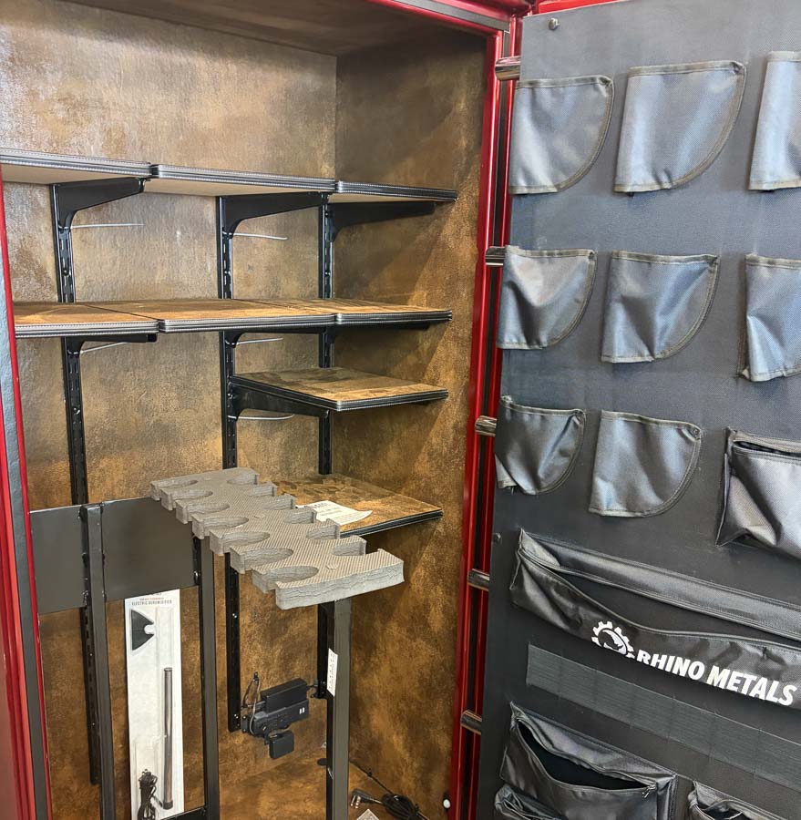 RHINO RT7242 (CRIMSON) gun safe exterior with sale price tag on door - SES spring cleaning sale