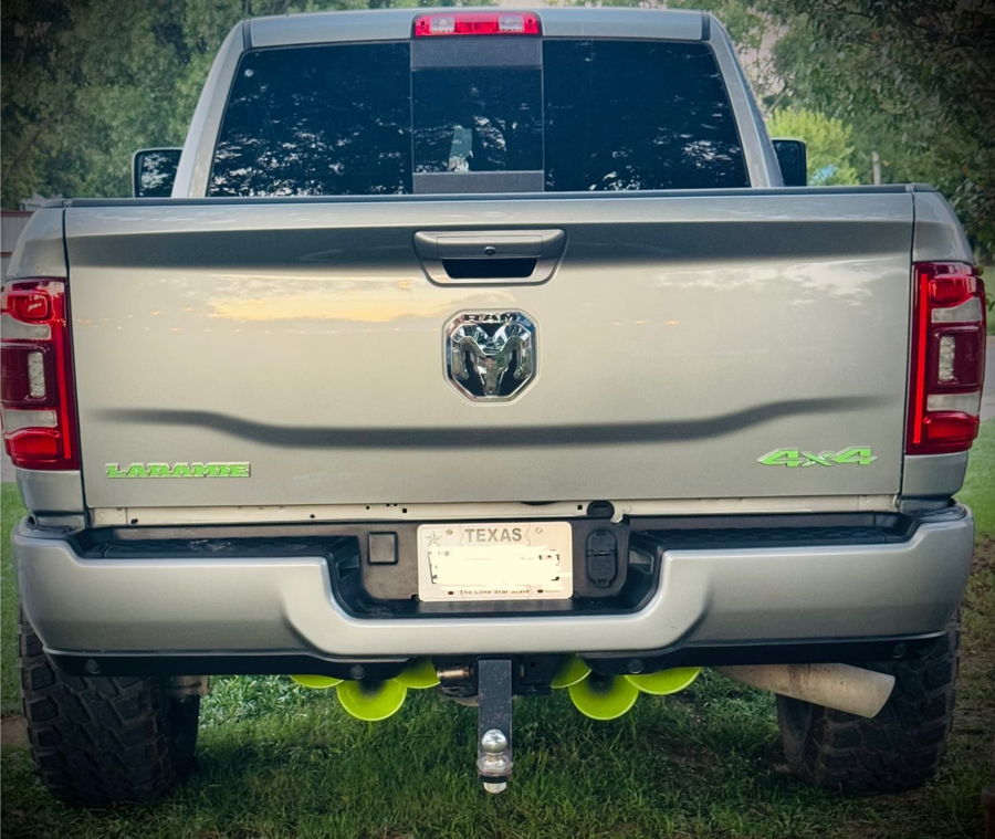 Double Outlaw Horns mounting detail on Russell's 2024 RAM 2500 photo 2