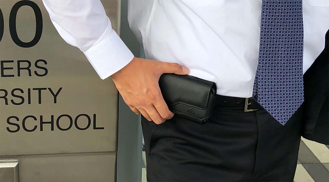 iPhone 15 Leather Holster with Belt Clip and Loop