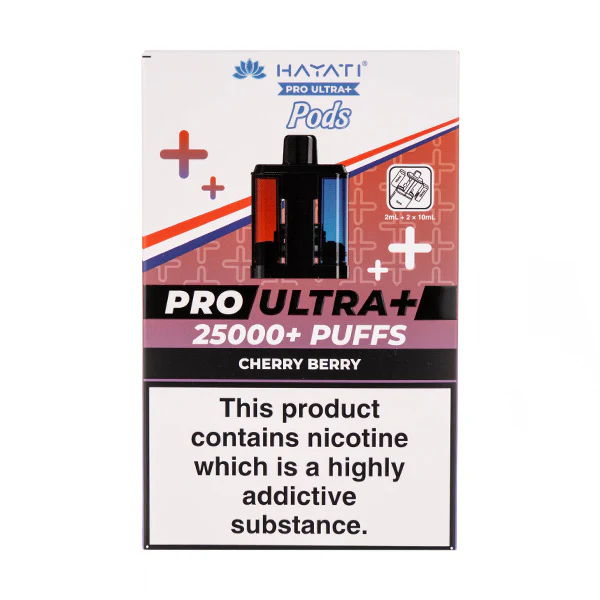 Packaging for the Hayati Pro Ultra Cherry Berry flavour