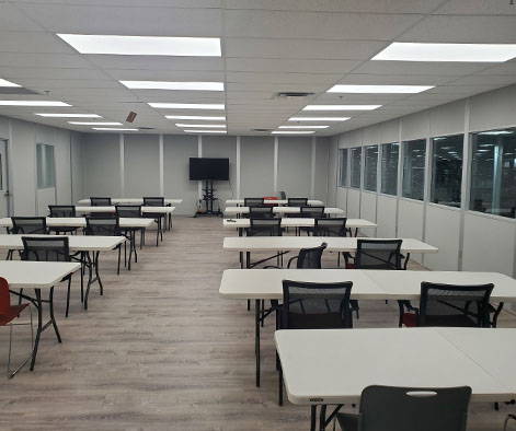 Interior of furnished inplant office installed on top of Cogan mezzanine.