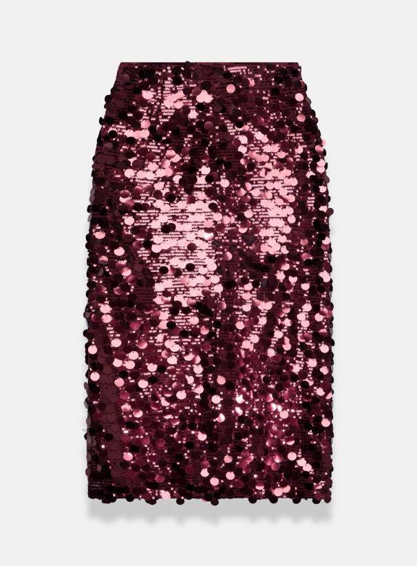 Pienza Sequin Skirt Burgundy