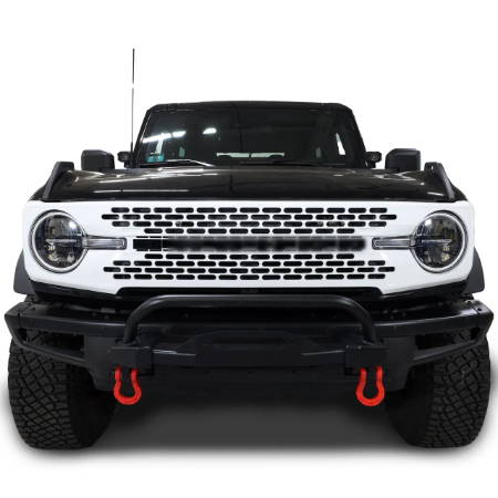 IAG I-Line High End Style Front Grille Gloss White for 2021+ Ford Bronco - Installed 1