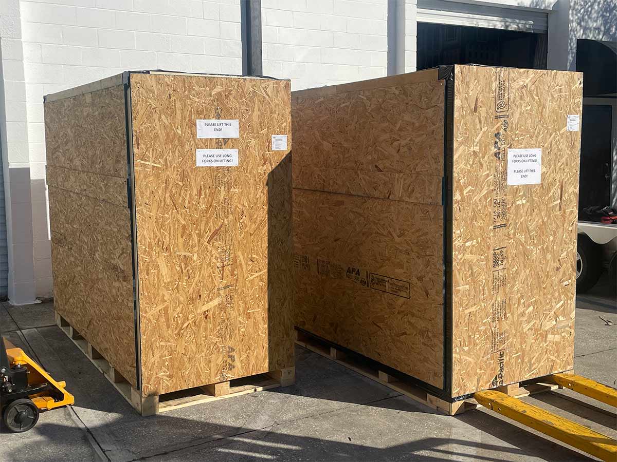 Package of a kids playhouses ready for shipment