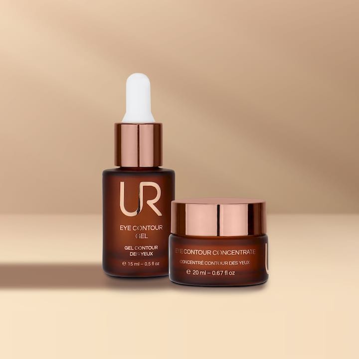 Urban Retreat skincare products on a beige background.