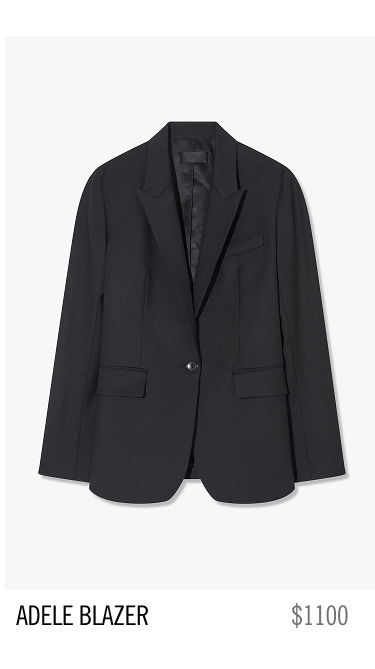 Adele blazer in black, priced at $1100.