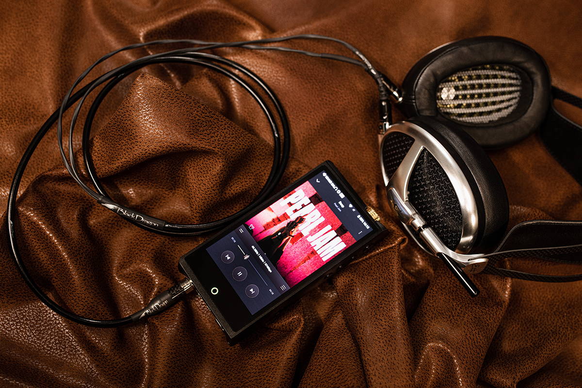 Cayin N8ii with headphones and Black Dragon cable