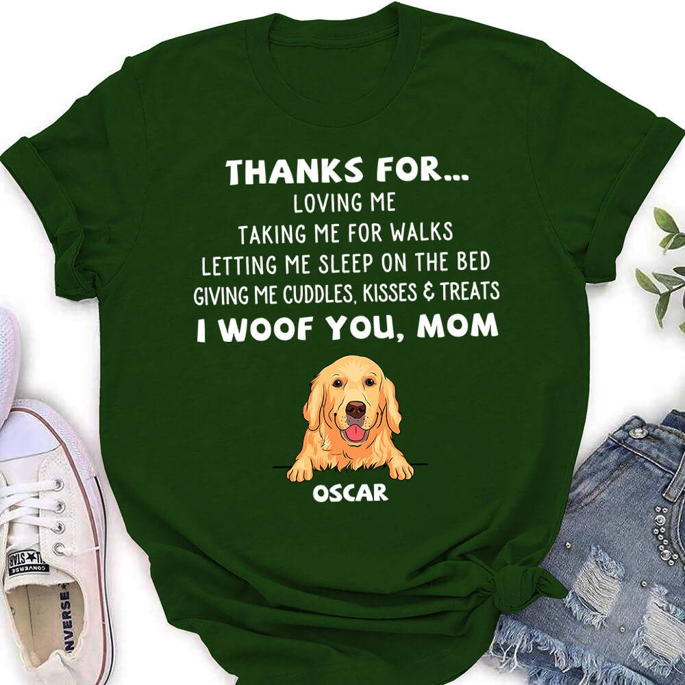 DOG THANKS FOR... - PERSONALIZED CUSTOM WOMEN'S T-SHIRT