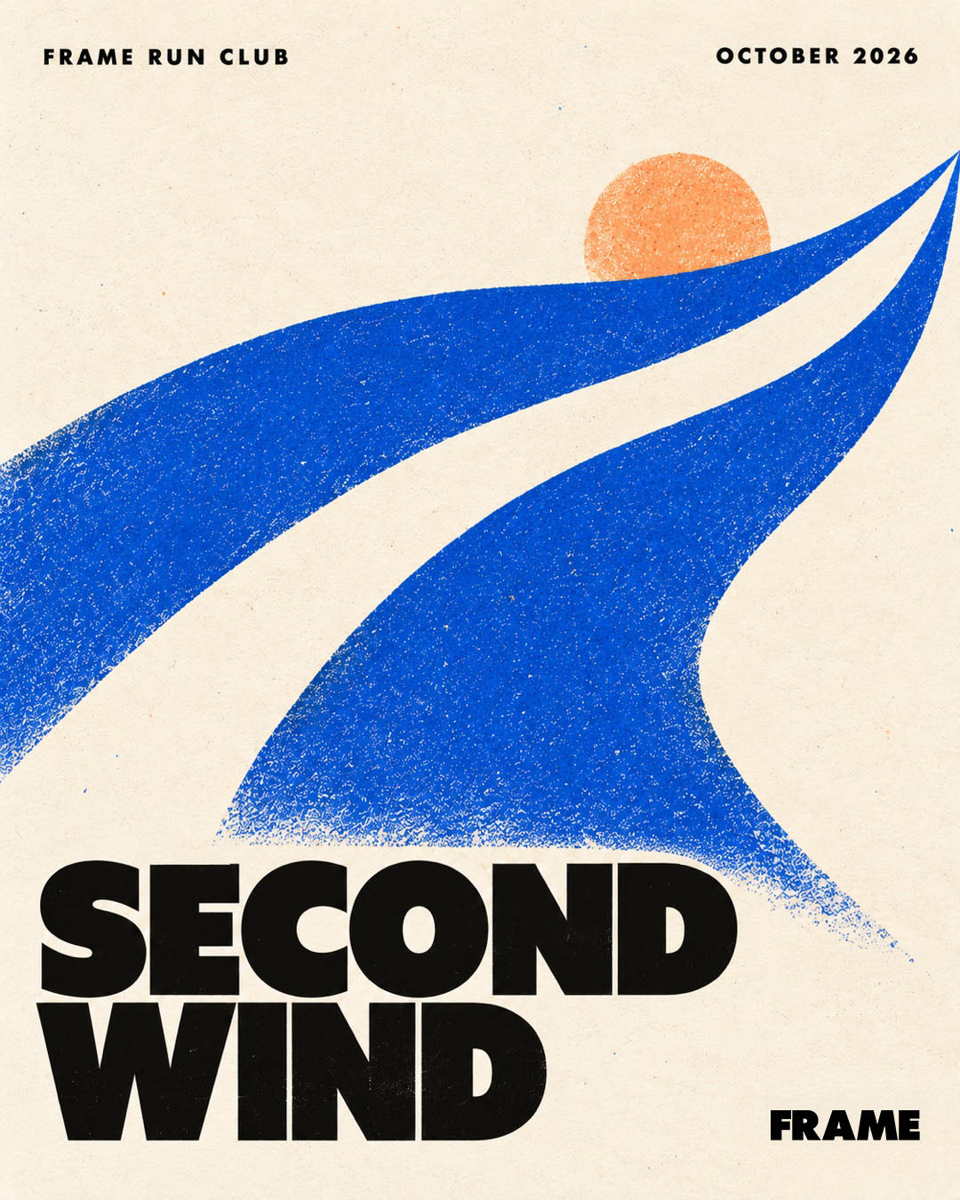SECOND WIND — FRAME RUN CLUB October 2026 playlist cover for mobile.