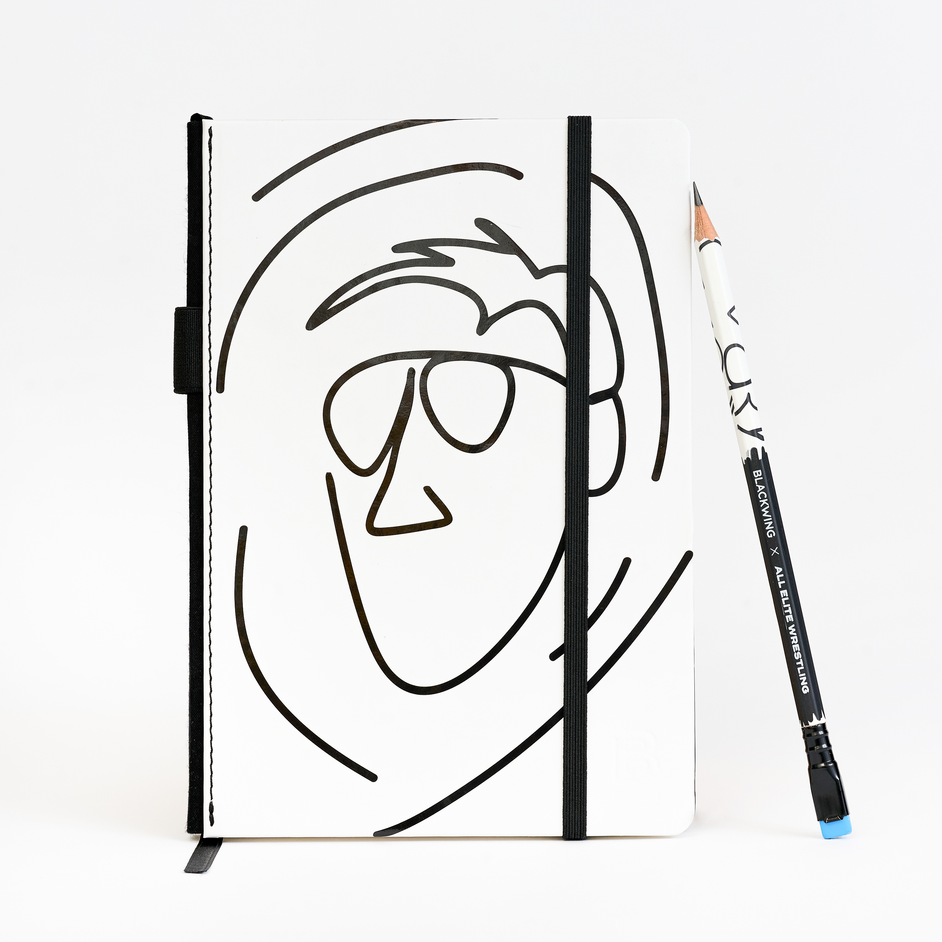 Blackwing x All Elite Wrestling notebook featuring orange cassidy sketch on front
