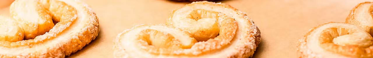 Palmiers on baking paper
