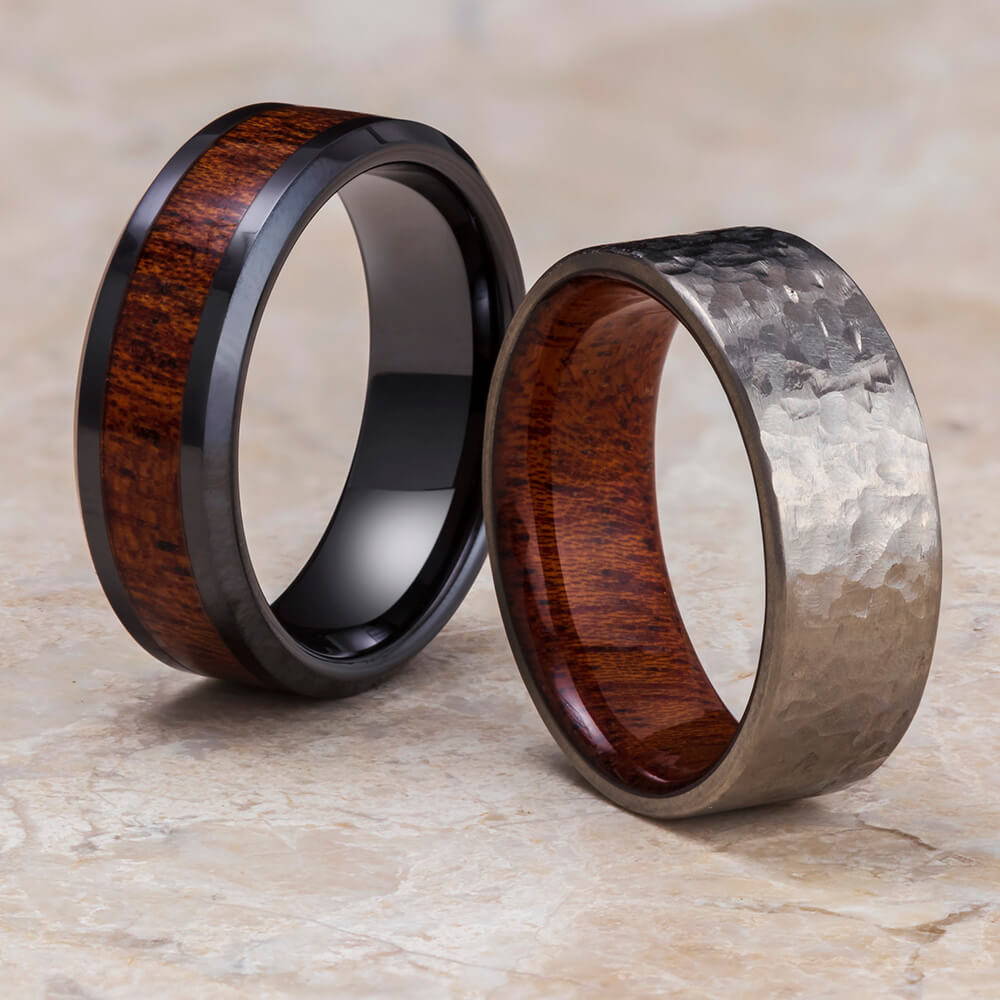 Matching wood wedding bands