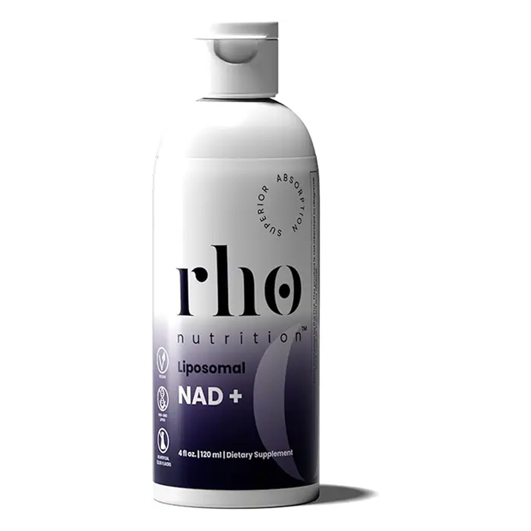 Blurry bottle with a gradient design and text on the label.