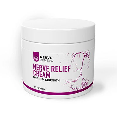 Nerve Renew nerve relief cream, maximum strength relief for pains, aches, burning, itching.