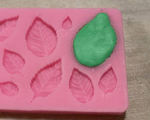 pressed polymer clay leaf