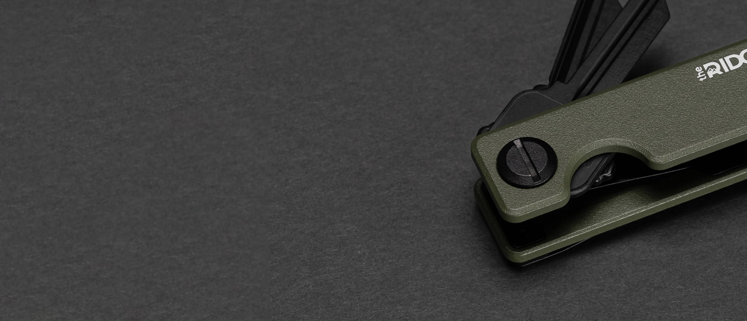 focused view of the Ridge Matte Olive keycase
