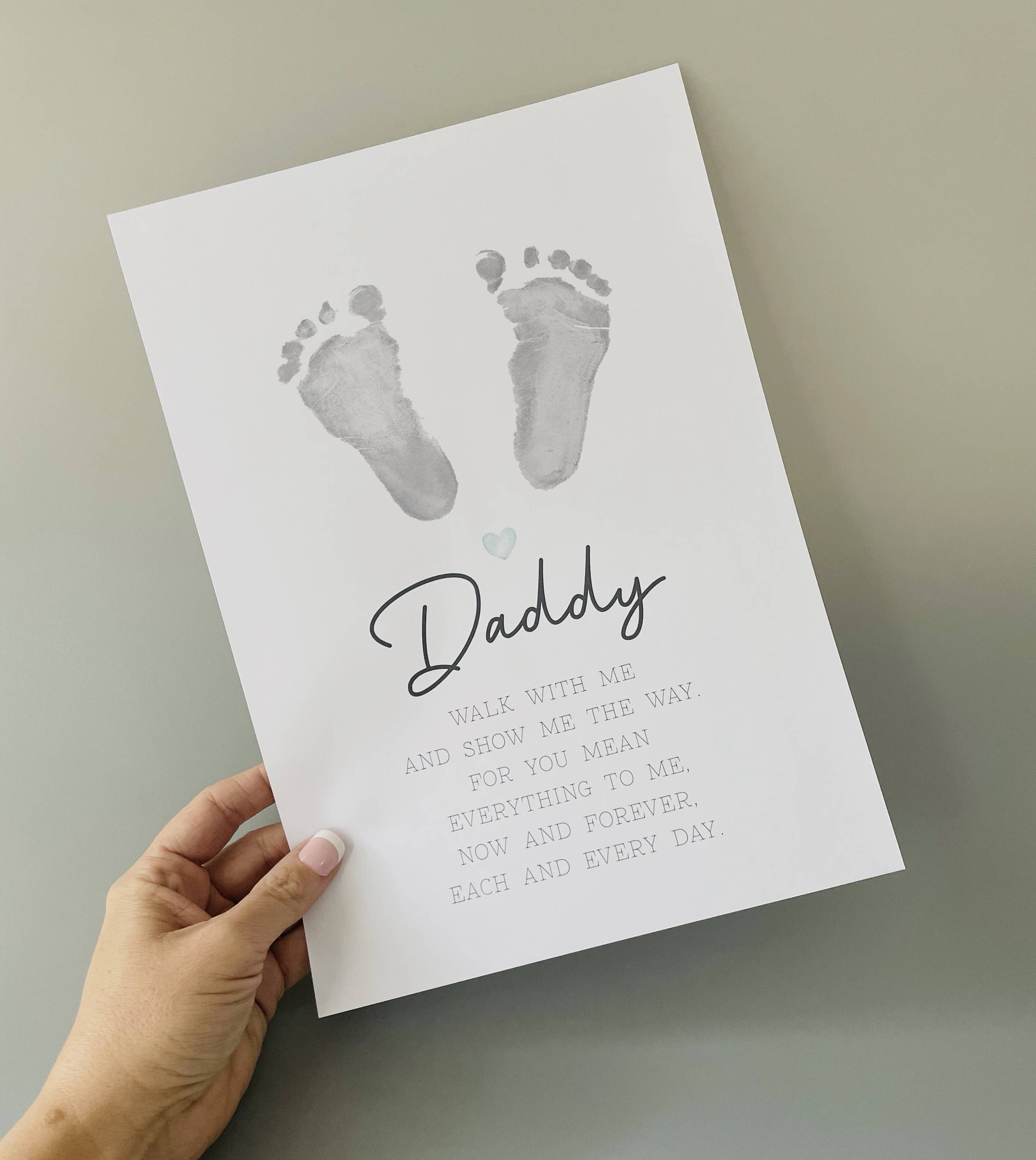 footprint art craft daddy baby card
