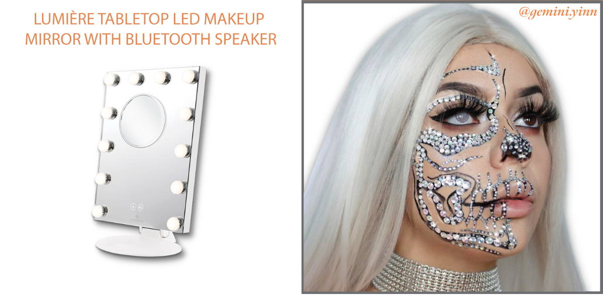 lumiere tabletop led makeup mirror with bluetooth speaker