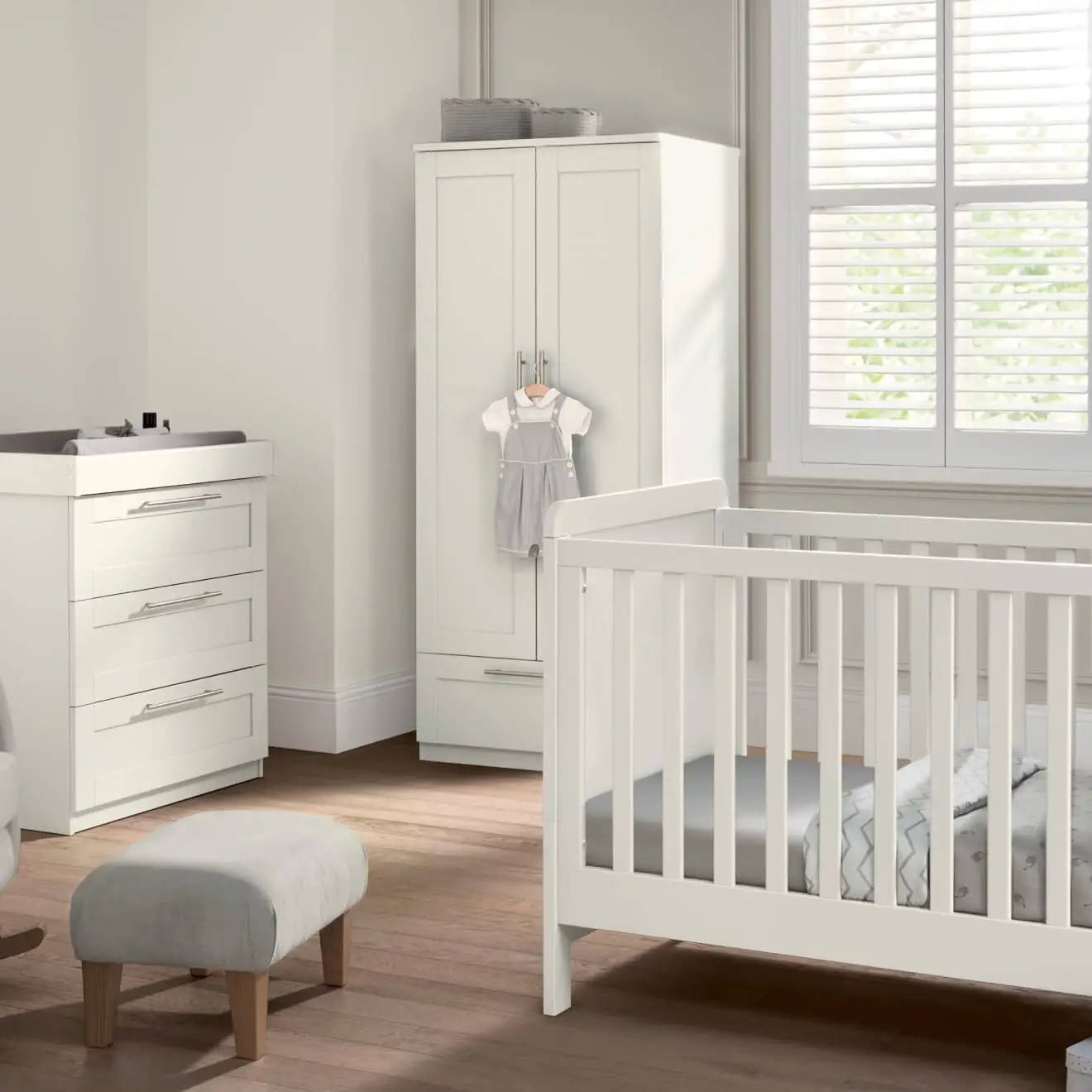 A clean and white nursery