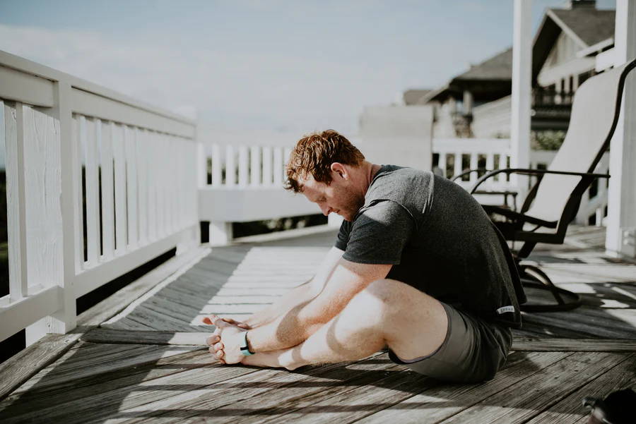 Man stretching. Workout recovery. Stretching. Recovery. 