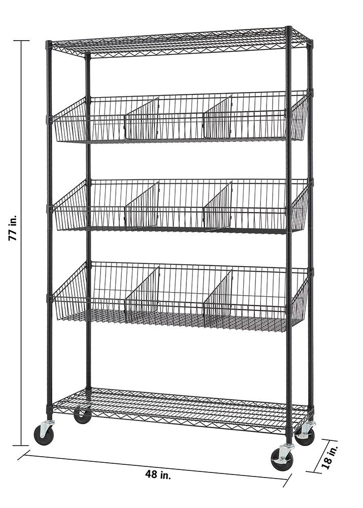 Dimensions of the 5-tier wire shelving rack