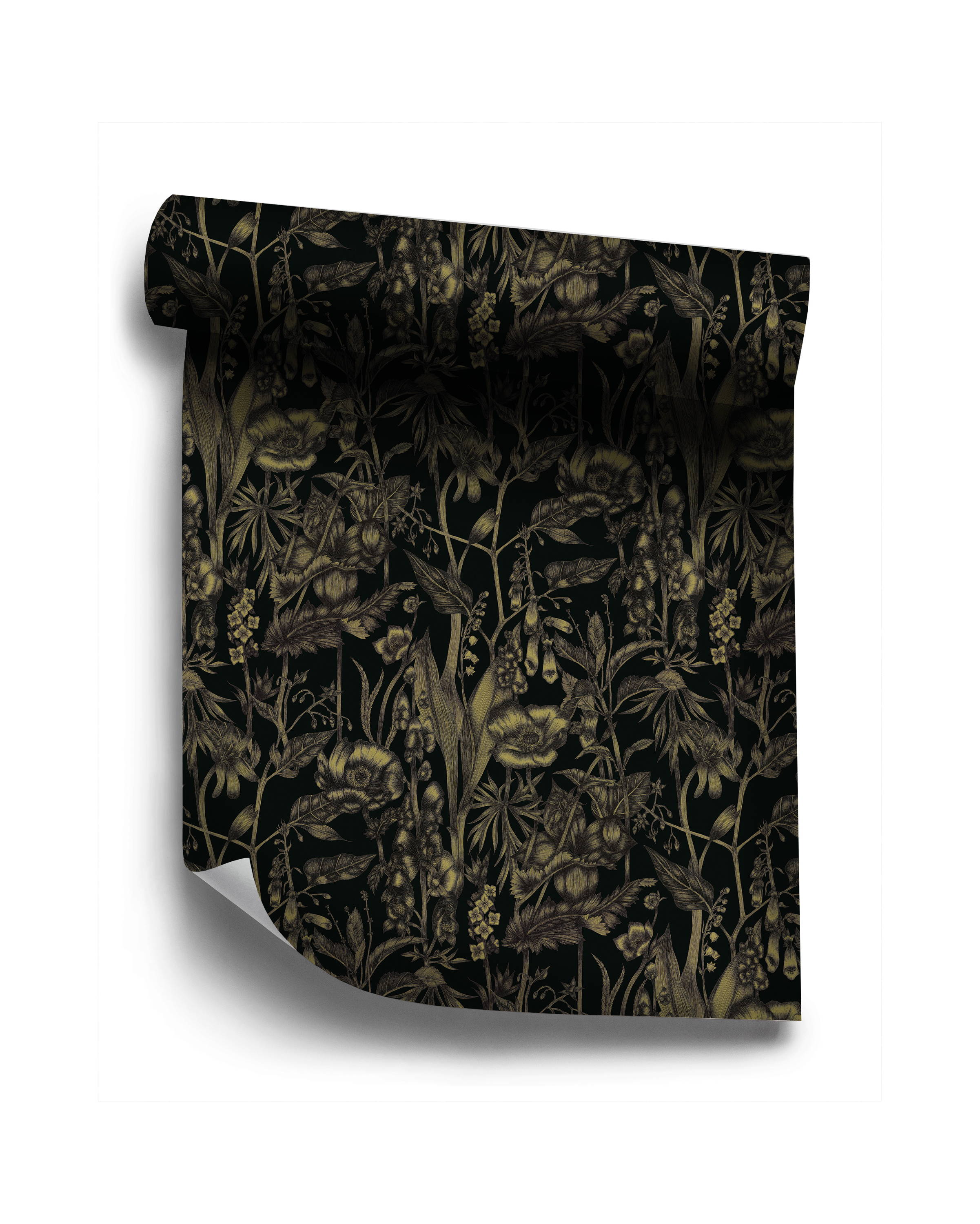 hex-henbane-british-designer-Alnwick-Floral-Pattern-black-gold-dark-interiors-wednesday-collection-spooky-decor