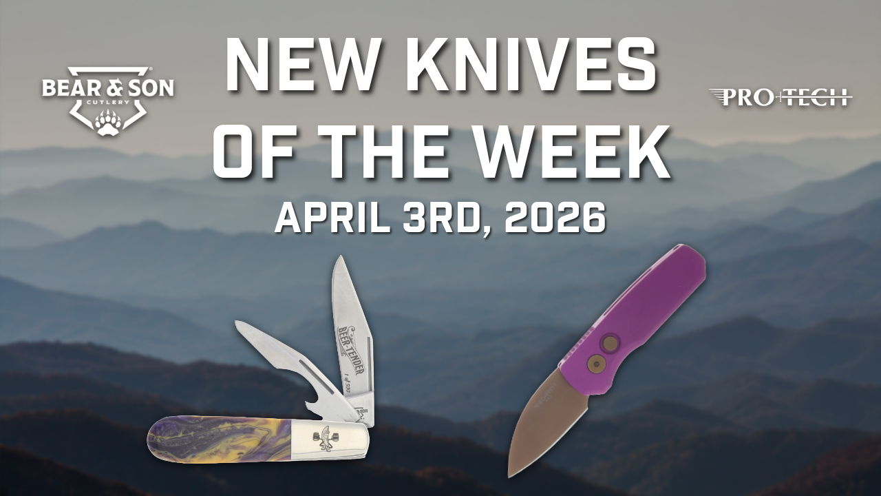 New knives of the week, April 3rd, 2026, featuring two knife designs.