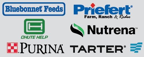 Logos of various agricultural and animal feed brands.