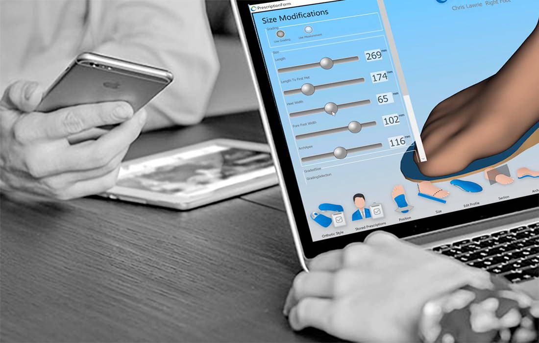 FitFoot360 CAD/CAM interface — digital positive model