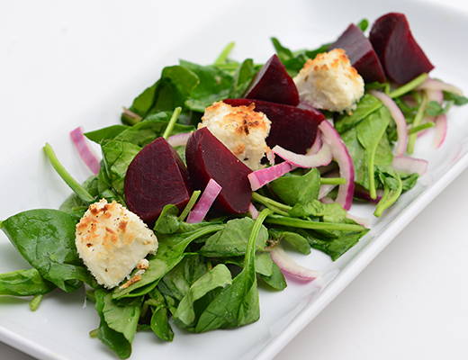 Roasted Baby Beet Salad with Herbed Goat Cheese & Dijon Vinaigrette