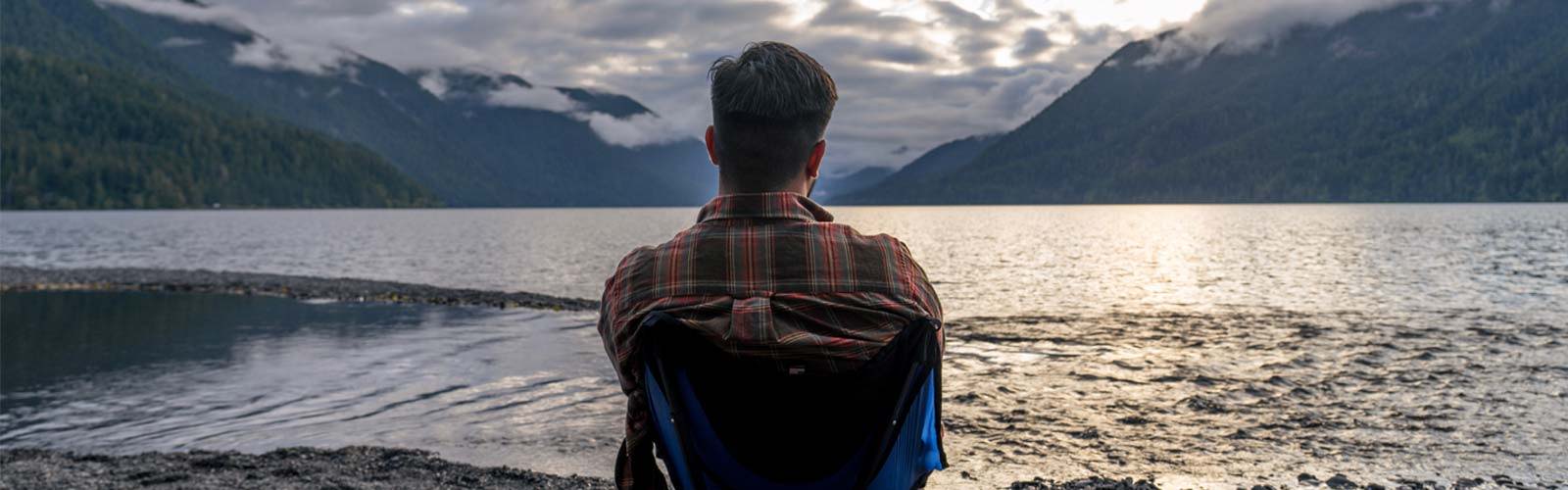 CLIQ Chair Product Photo Lake Person Scenic