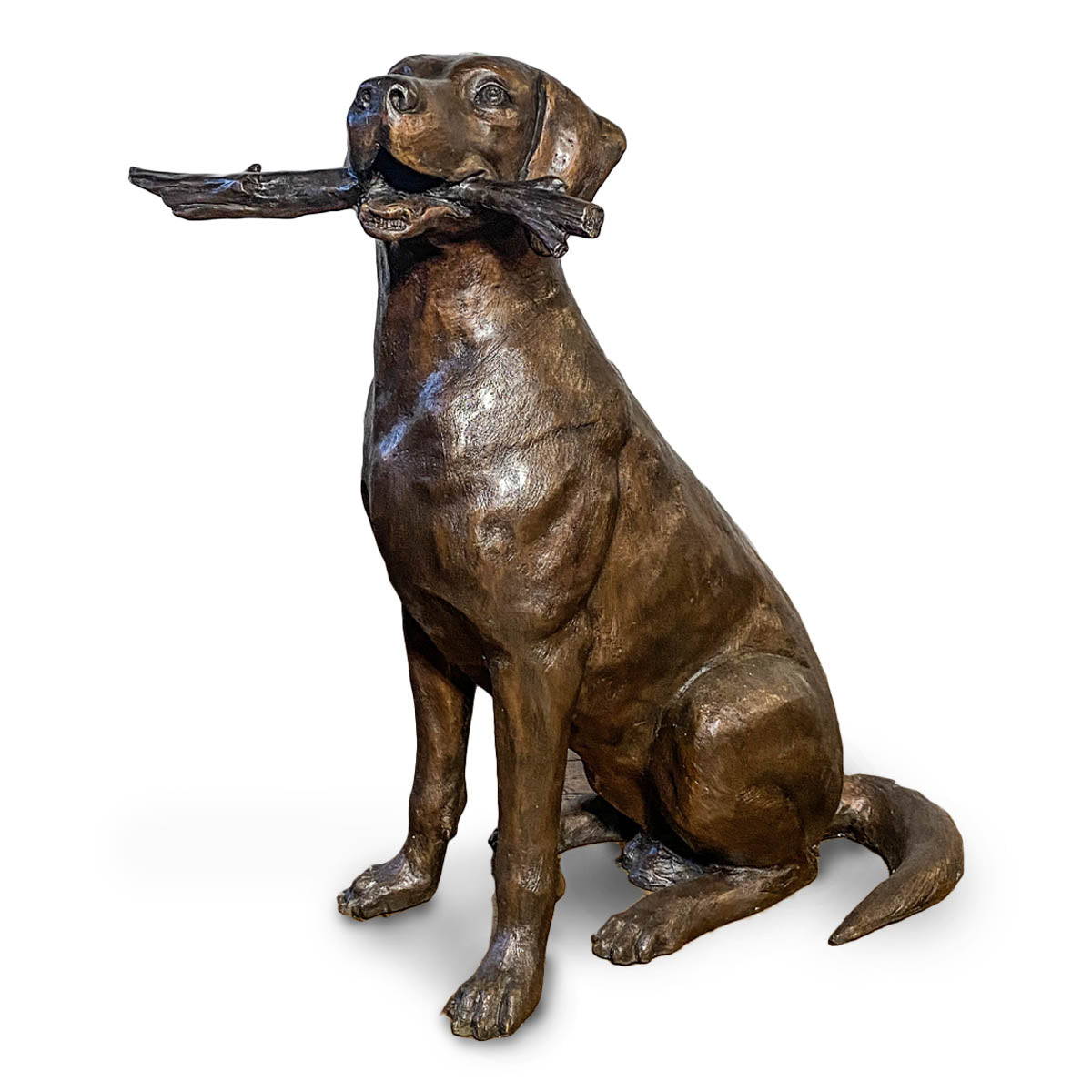 bronze labrador dog statue