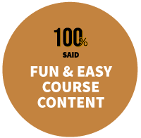 100% said Fun and easy course content