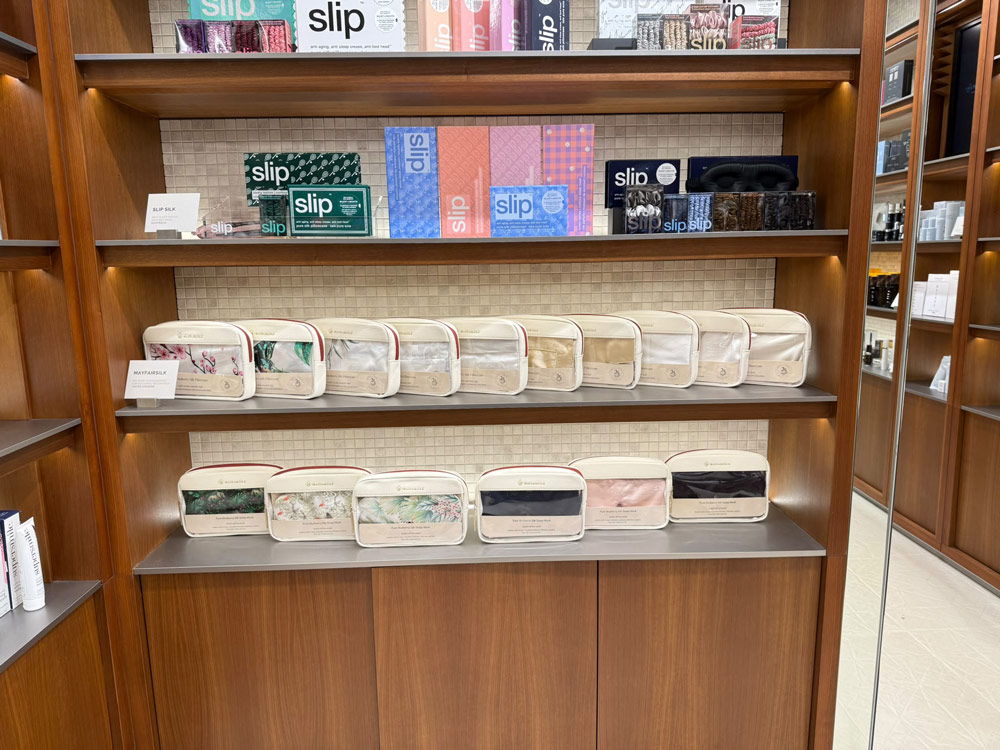 Mayfairsilk on store shelves in Joyce Beauty next to Slip