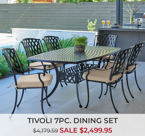 Tivoli 7-piece dining set on sale for $2,499.95.