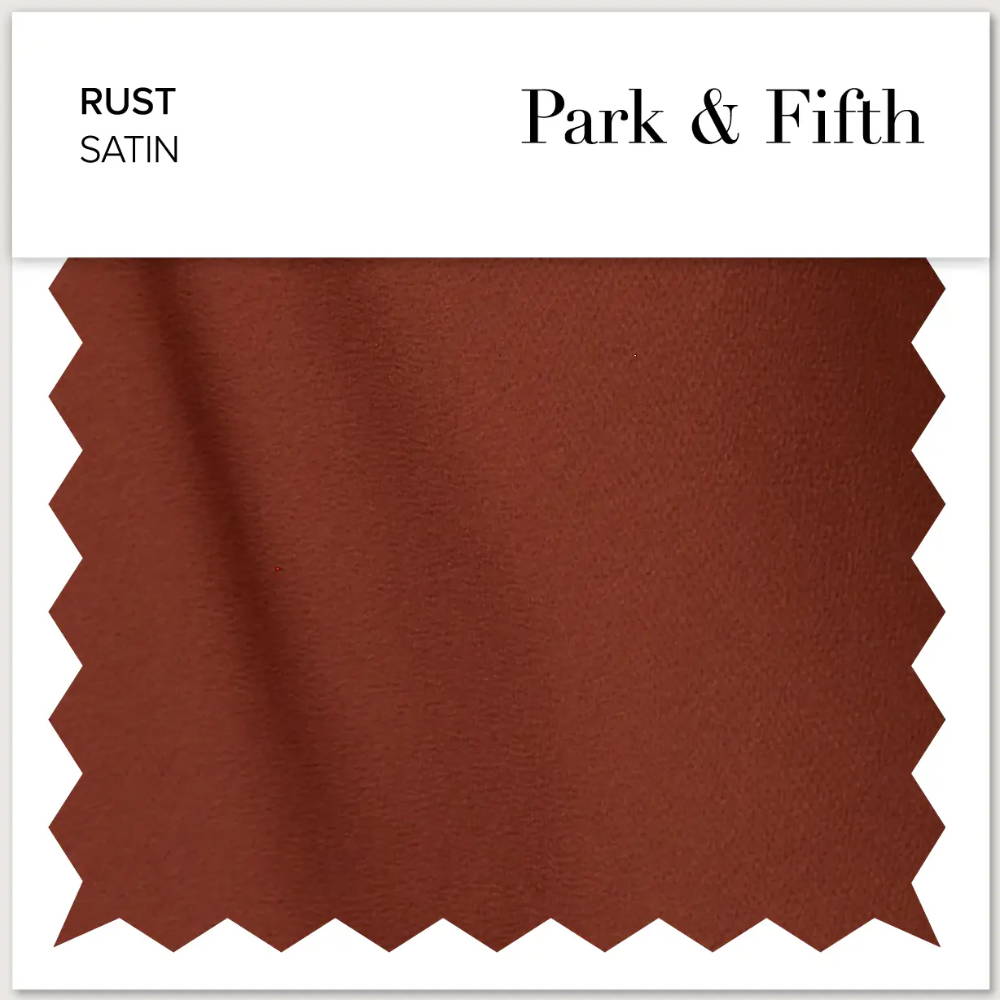 Rust satin fabric swatch from Park & Fifth.