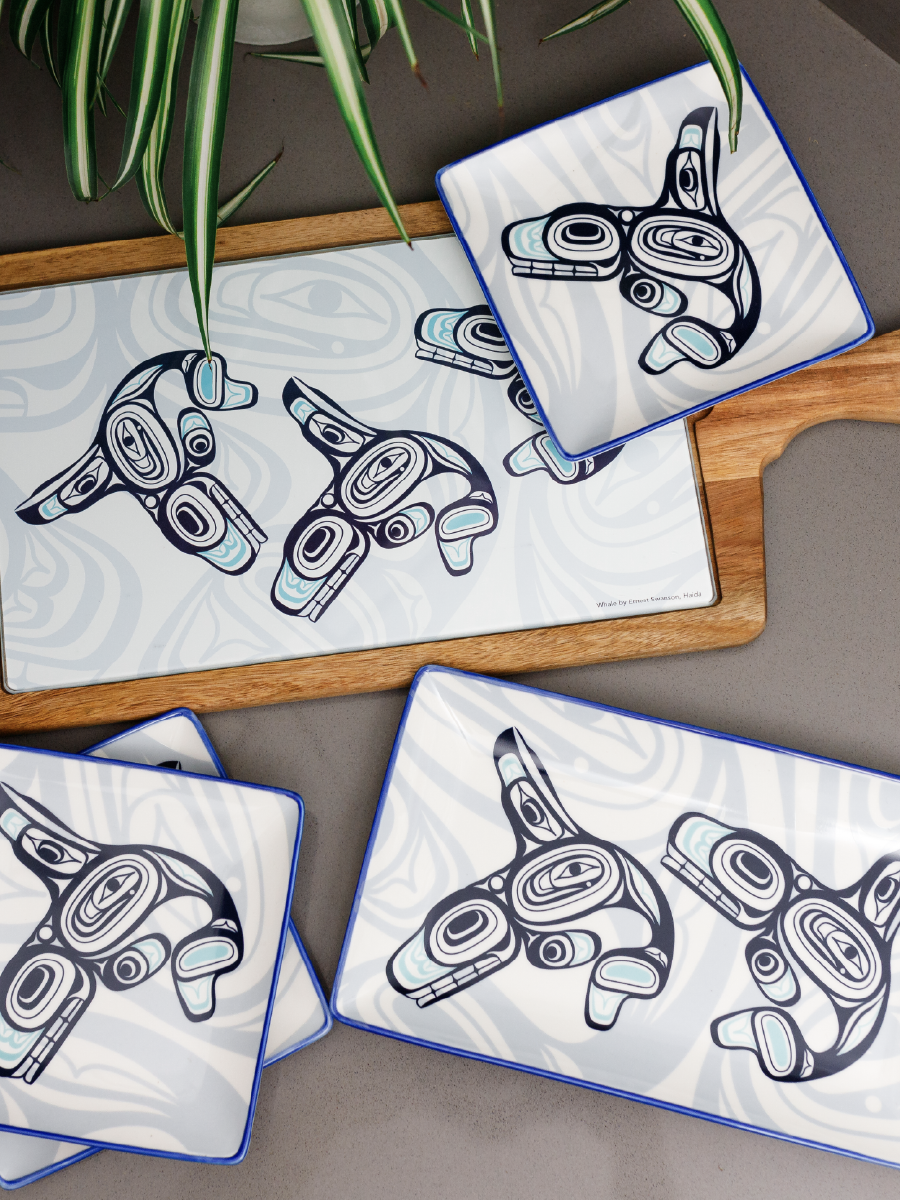 Whale Serveware Collection by Ernest Swanson, Haida