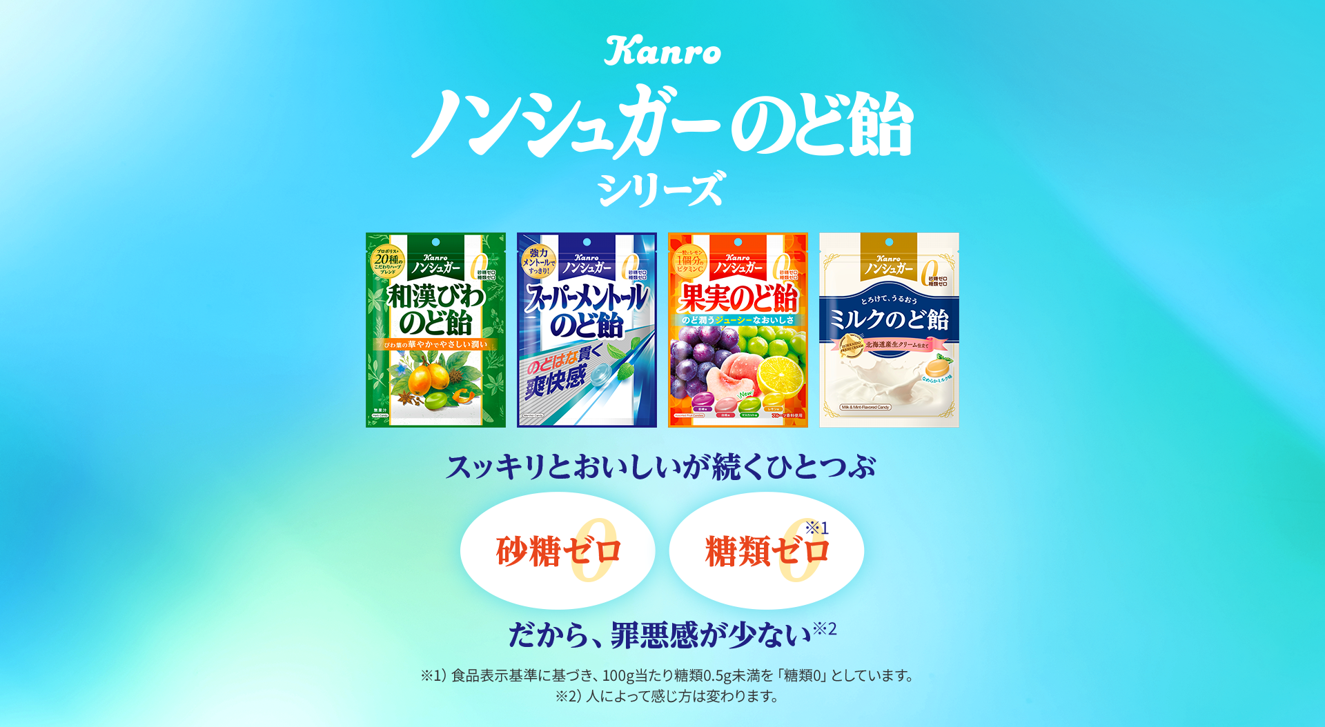 ノンシュガーのど飴シリーズ – Kanro POCKeT