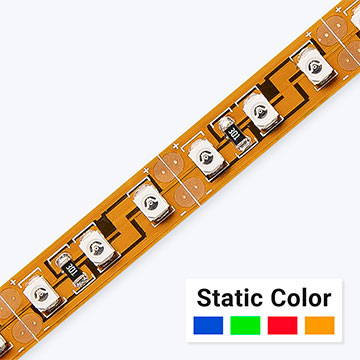 Vivid color series LED Strip lights in blue, red, green, and amber