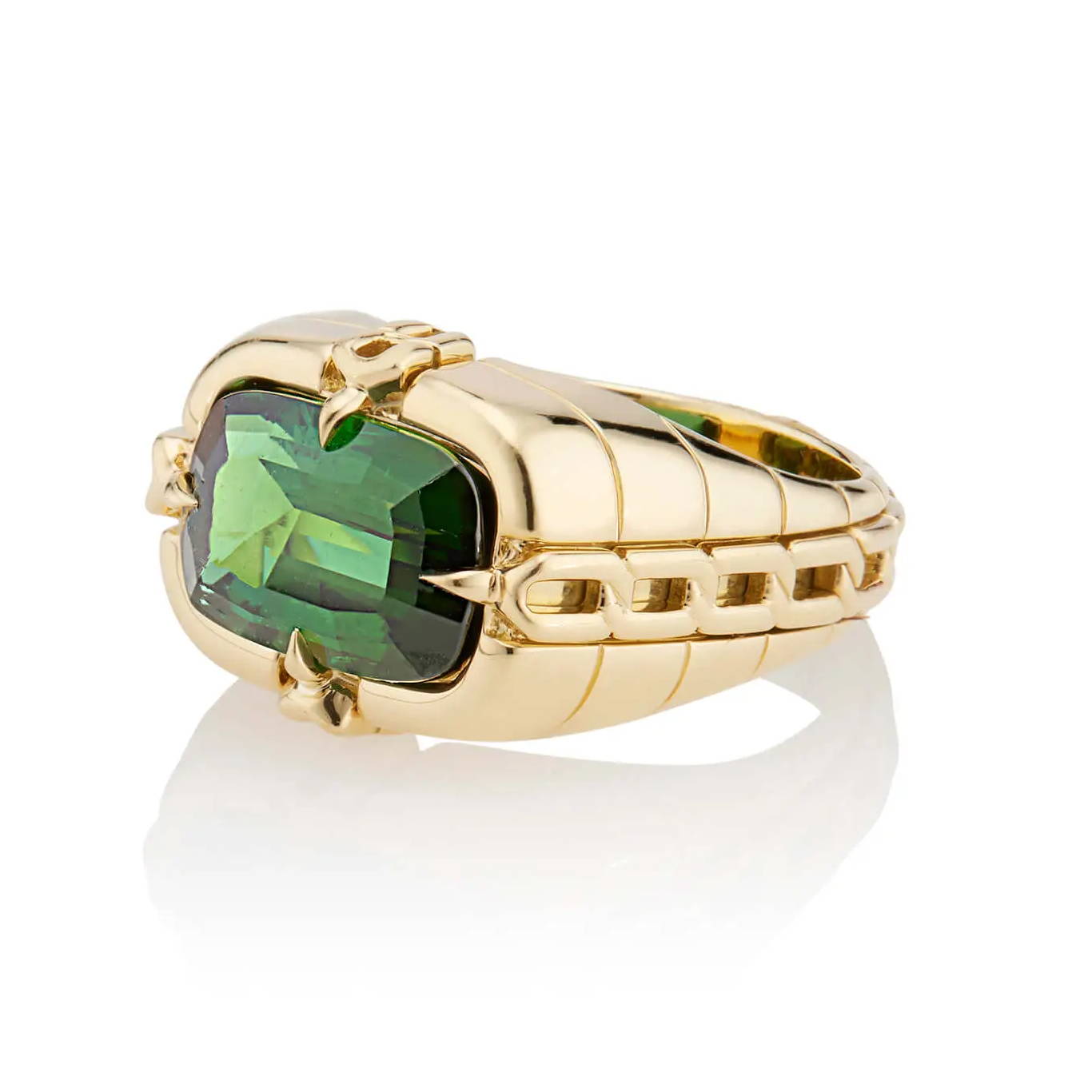 custom green tourmaline ring
