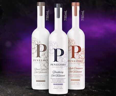 Three bottles of Penlight vodka with different labels against a dark background.