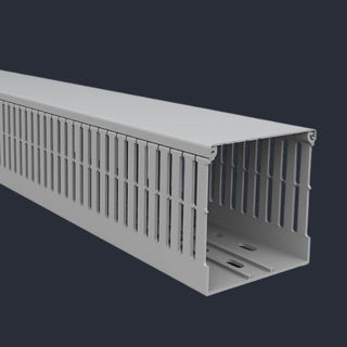 Grey industrial wiring duct with narrow fingers (E/4 Series)