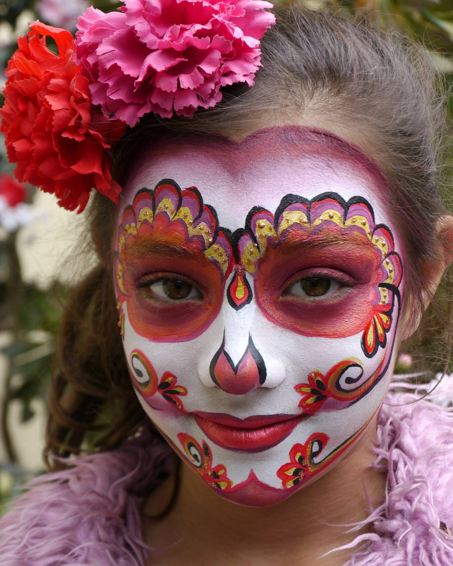 Sugar Skull Boomerang Stencil - Reusable Face Painting Template For Halloween