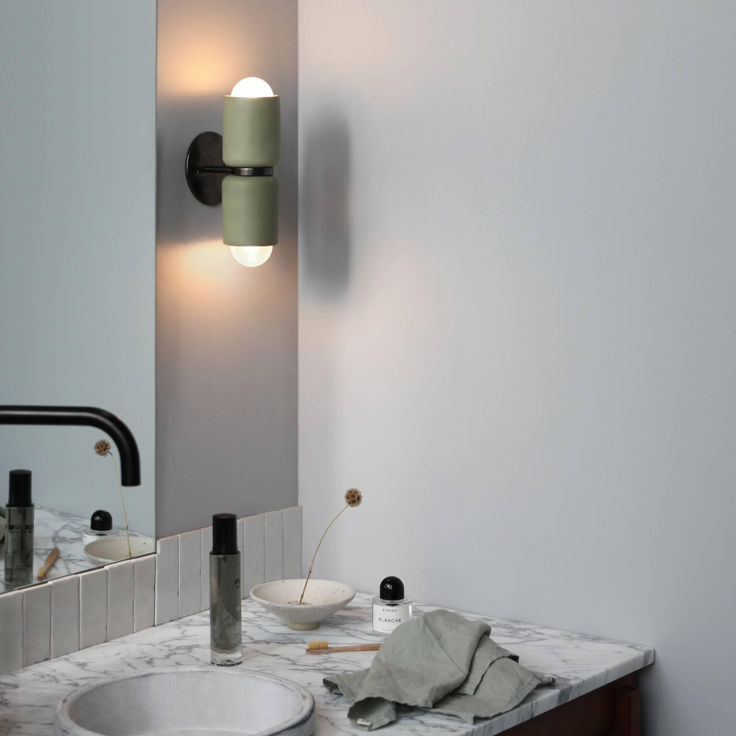 Ceramic Up Down Indirect Wall Light Australian Made Bathroom Design 