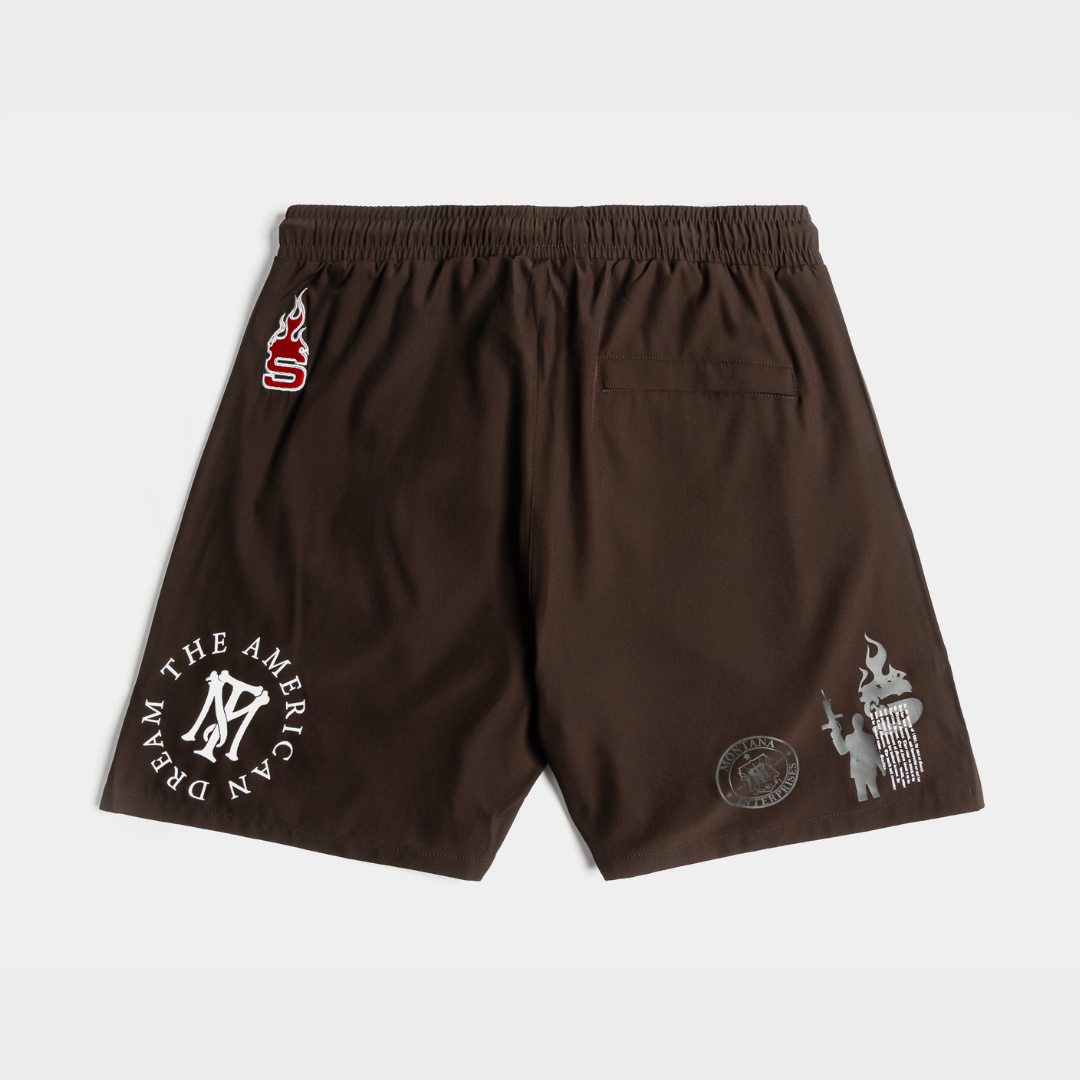 Brown shorts with 