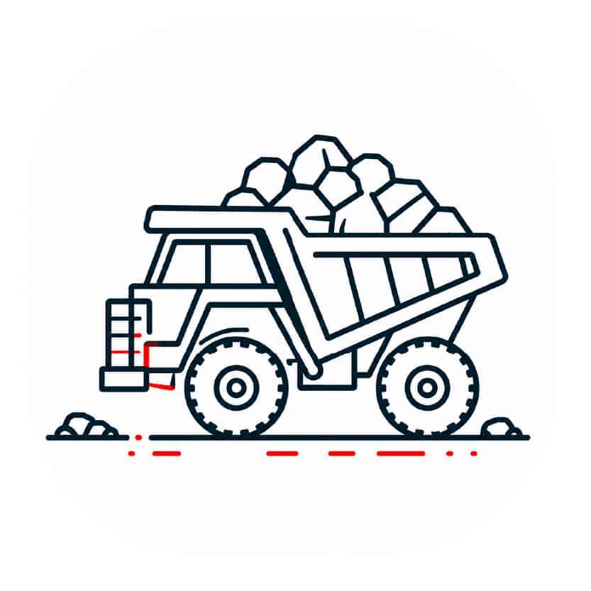 Mining load and material transport icon