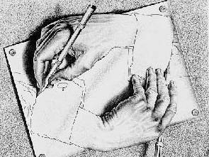 Escher, Maurits Cornelis: Drawing Hands 1948